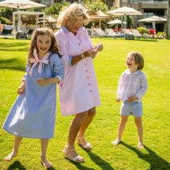 BURU Pink Label Mini Me Housecoat - Blue Oxford Cloth