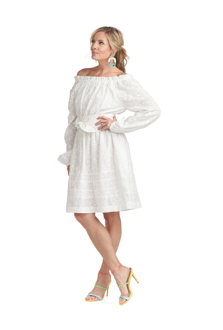 BURU White Label Clothing On & Off The Shoulder Mini Dress - White Star 8 BURU White Label Clothing On & Off The Shoulder Mini Dress - White Star