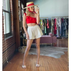 BURU White Label One Shoulder High Rise Bikini - Red Clothing