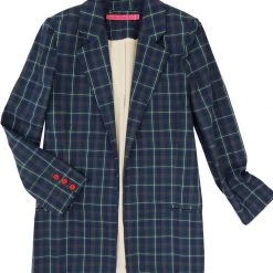 BURU Pink Label Clothing Open Blazer - Green Tartan