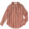 BURU White Label PJ Blouse - Brown Stripe