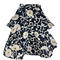 BURU Pink Label Clothing Ruffled Party Skirt - Black Floral