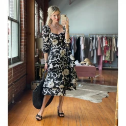 BURU Pink Label Clothing Ruffled Party Skirt - Black Floral