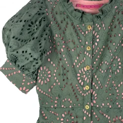 BURU Pink Label Clothing Penny Puff Sleeve Day Gown - Olive Eyelet