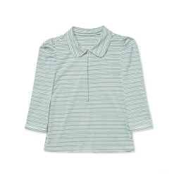 BURU White Label Peter Pan Tee - Green & Blue Stripe Clothing