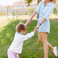 BURU White Label Peter Pan Tee - Green & Blue Stripe Clothing