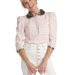 BURU White Label Clothing Peter Pan Tee - Blush Stripe