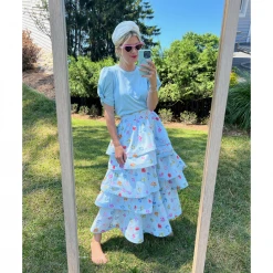 Clothing Pink Label Teagan Midi- Blue Tulip