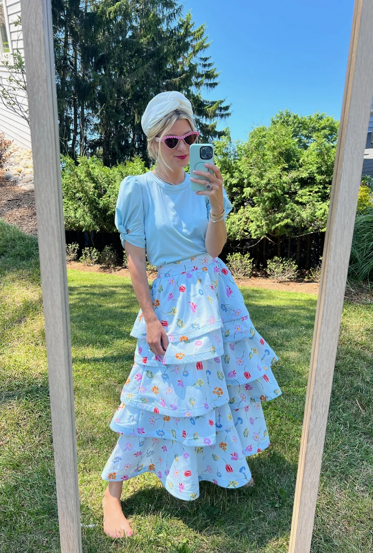 BURU White Label Tops Sivas Statement Tee - Aqua With White Stitching 6 BURU White Label Tops Sivas Statement Tee - Aqua With White Stitching