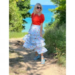 Clothing Pink Label Teagan Midi- Blue Tulip