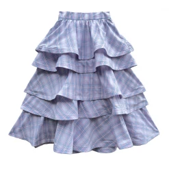 Pink Label Teagan Midi- Blue & Pink Plaid