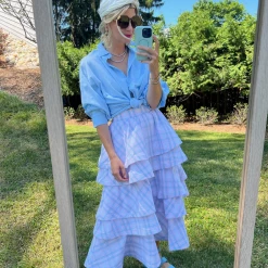 Pink Label Teagan Midi- Blue & Pink Plaid 13 Pink Label Teagan Midi- Blue & Pink Plaid