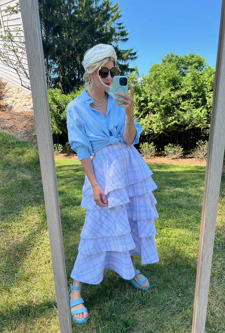 Pink Label Teagan Midi- Blue & Pink Plaid 6 Pink Label Teagan Midi- Blue & Pink Plaid