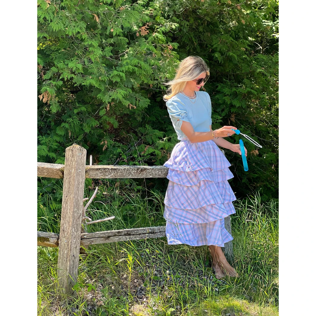 Pink Label Teagan Midi- Blue & Pink Plaid 7 Pink Label Teagan Midi- Blue & Pink Plaid