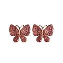 Buru Accessories Rhinestone Butterflies - Pink - Final Sale