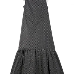 BURU Pink Label Placket Front Ruffle Maxi Dress - Black Polka Dot