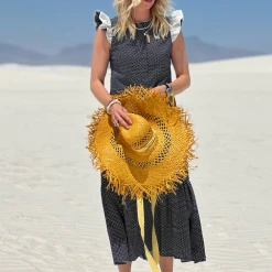 BURU Pink Label Placket Front Ruffle Maxi Dress - Black Polka Dot 15 BURU Pink Label Placket Front Ruffle Maxi Dress - Black Polka Dot