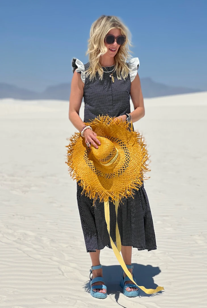 BURU Pink Label Placket Front Ruffle Maxi Dress - Black Polka Dot 4 BURU Pink Label Placket Front Ruffle Maxi Dress - Black Polka Dot