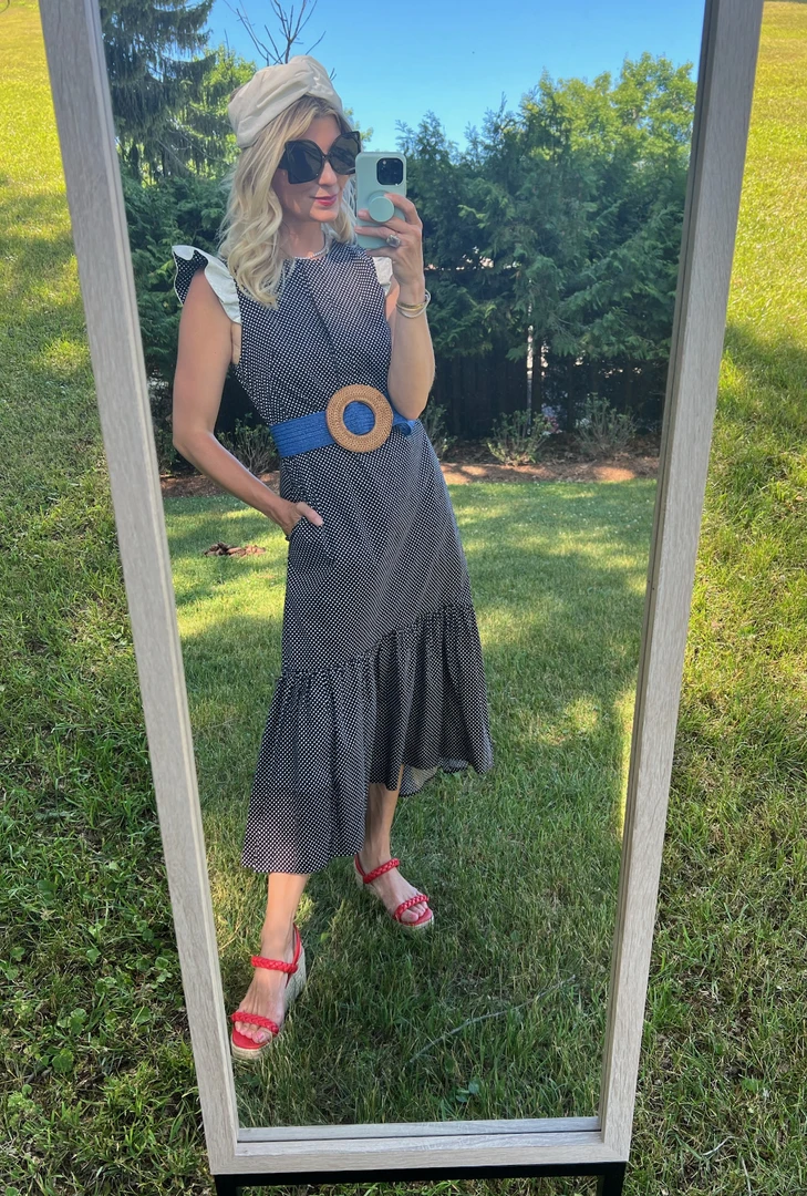 BURU Pink Label Placket Front Ruffle Maxi Dress - Black Polka Dot 7 BURU Pink Label Placket Front Ruffle Maxi Dress - Black Polka Dot