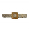 Buru Accessories Square Rattan Buckle Stretch Belt - Gold