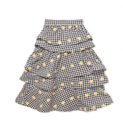 BURU White Label Clothing Teagan Tiered Skirt MIDI - Gingham Daisy