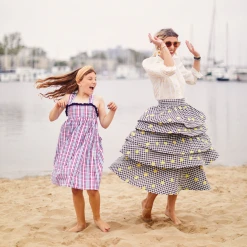 BURU White Label Clothing Teagan Tiered Skirt MIDI - Gingham Daisy