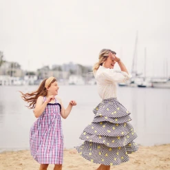 BURU White Label Clothing Teagan Tiered Skirt MIDI - Gingham Daisy