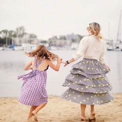 BURU White Label Clothing Teagan Tiered Skirt MIDI - Gingham Daisy