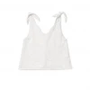 BURU White Label Clothing Tie Top Tank - White Embroidery 1 BURU White Label Clothing Tie Top Tank - White Embroidery
