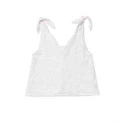 BURU White Label Clothing Tie Top Tank - White Embroidery