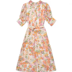 BURU White Label Clothing Puff Sleeve Day Gown - MIDI - Floral