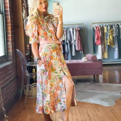 BURU White Label Clothing Puff Sleeve Day Gown - MIDI - Floral