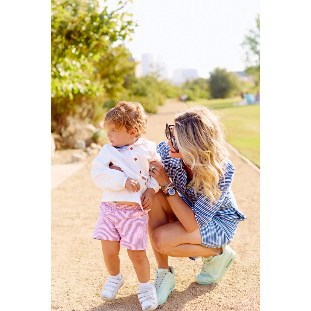 BURU White Label Puff Sleeve T-Shirt Dress - Blue & Green Stripe 9 BURU White Label Puff Sleeve T-Shirt Dress - Blue & Green Stripe