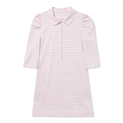 BURU White Label Puff Sleeve T-Shirt Dress - Pink & Blue Stripe Clothing