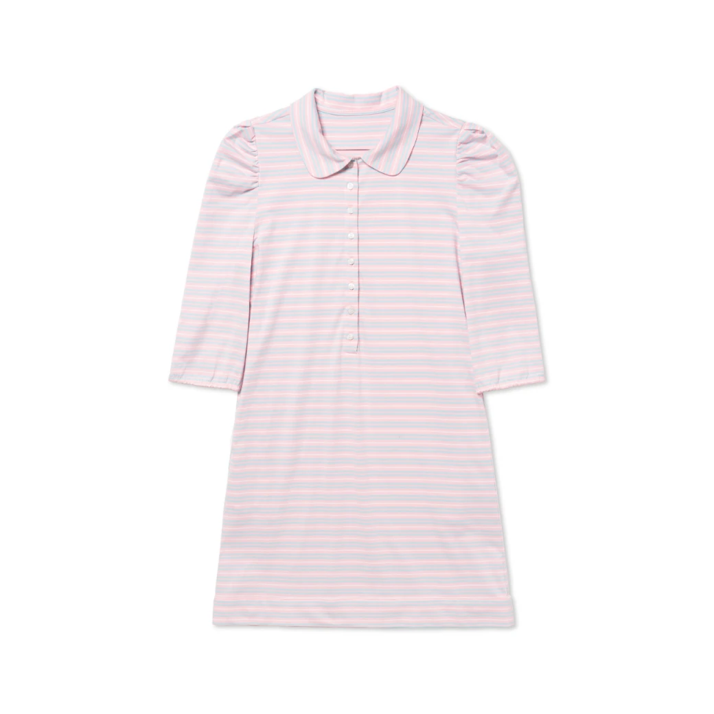BURU White Label Puff Sleeve T-Shirt Dress - Pink & Blue Stripe Clothing 14 BURU White Label Puff Sleeve T-Shirt Dress - Pink & Blue Stripe Clothing