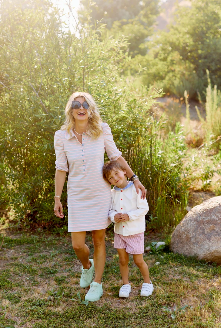 BURU White Label Puff Sleeve T-Shirt Dress - Pink & Blue Stripe Clothing 5 BURU White Label Puff Sleeve T-Shirt Dress - Pink & Blue Stripe Clothing