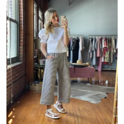 BURU Pink Label Puff Sleeve Top - White Poplin Clothing 25 BURU Pink Label Puff Sleeve Top - White Poplin Clothing