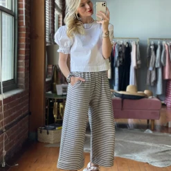 BURU Pink Label Puff Sleeve Top - White Poplin Clothing 21 BURU Pink Label Puff Sleeve Top - White Poplin Clothing