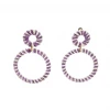 Buru Accessories Raffia Wrapped Earrings - Lilac And White