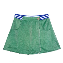 BURU White Label Reversible Tennis Skirt - Pink Plaid & Green Lurex Clothing