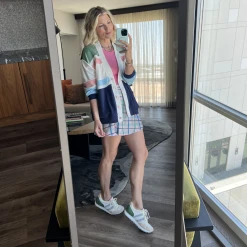 BURU White Label Reversible Tennis Skirt - Pink Plaid & Green Lurex Clothing