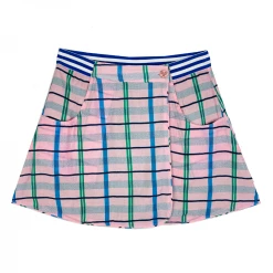 BURU White Label Reversible Tennis Skirt - Pink Plaid & Green Lurex Clothing