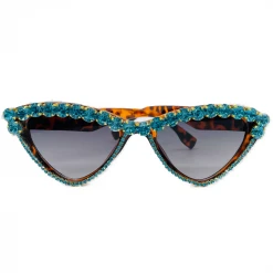 BURU Rhinestone Cat Eye Shades - Tortoise & Blue