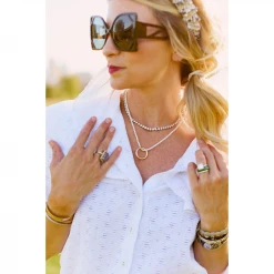 BURU Pink Label Ruffle Blouse -White Textured