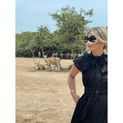 BURU Pink Label Clothing Ruffle Collar Midi Dress - Black Embroidery 27 BURU Pink Label Clothing Ruffle Collar Midi Dress - Black Embroidery