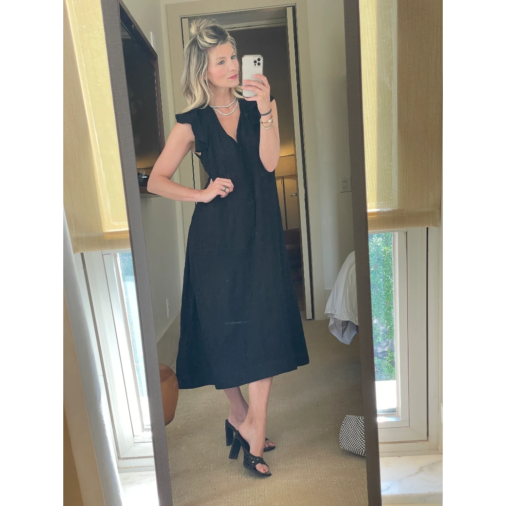 BURU Pink Label Clothing Ruffle Collar Midi Dress - Black Embroidery 17 BURU Pink Label Clothing Ruffle Collar Midi Dress - Black Embroidery