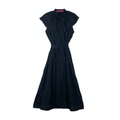 BURU Pink Label Clothing Ruffle Collar Midi Dress - Black Embroidery 33 BURU Pink Label Clothing Ruffle Collar Midi Dress - Black Embroidery