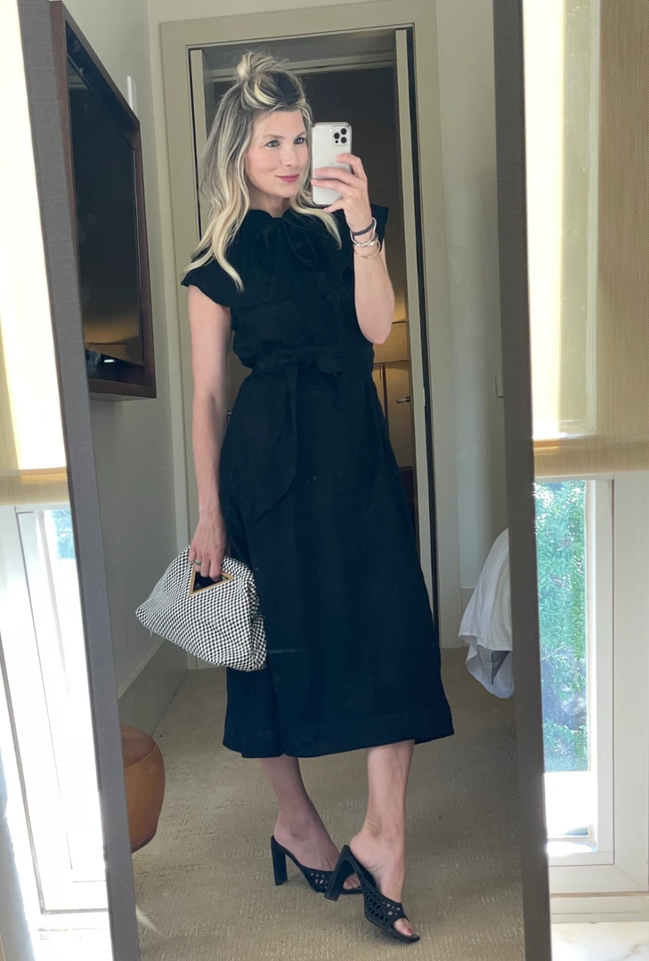 BURU Pink Label Clothing Ruffle Collar Midi Dress - Black Embroidery 9 BURU Pink Label Clothing Ruffle Collar Midi Dress - Black Embroidery