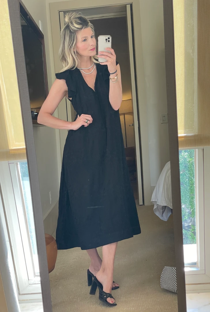 BURU Pink Label Clothing Ruffle Collar Midi Dress - Black Embroidery 10 BURU Pink Label Clothing Ruffle Collar Midi Dress - Black Embroidery