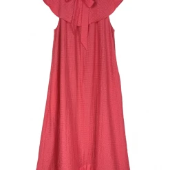 BURU Pink Label Ruffle Collar Midi Dress - Coral 26 BURU Pink Label Ruffle Collar Midi Dress - Coral
